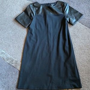 Ann Taylor Faux Leather Jersey Dress